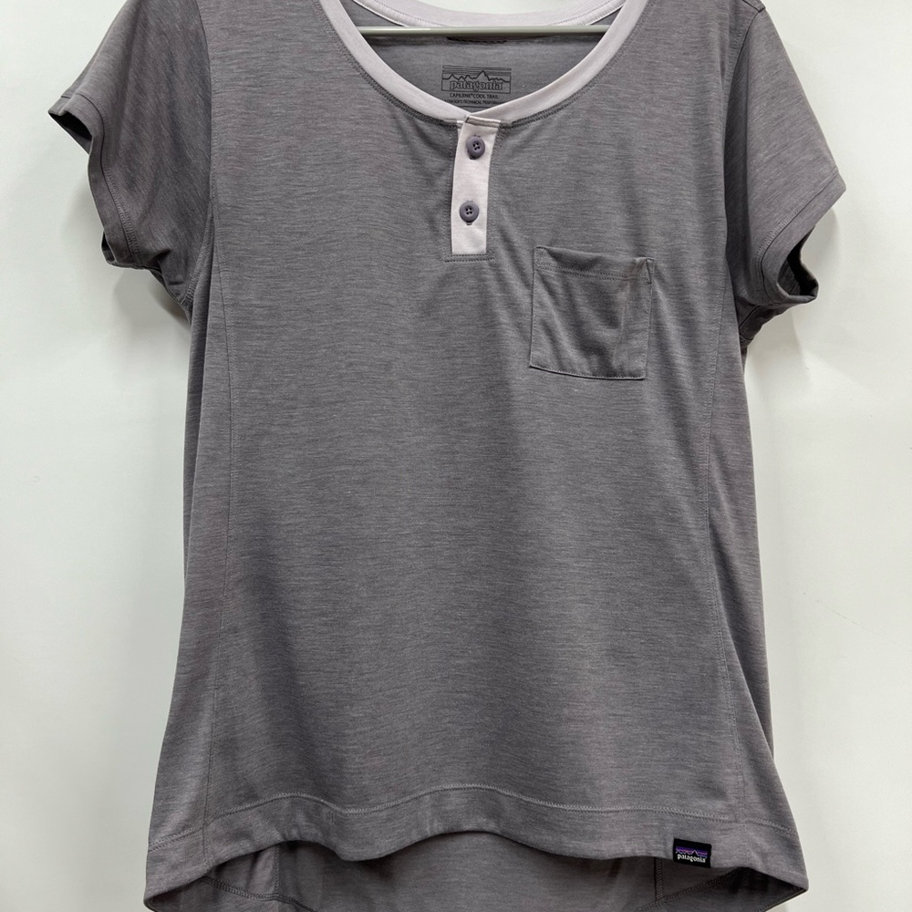 Patagonia M Gray Top capilene cool trail ultra soft technical performance shirt